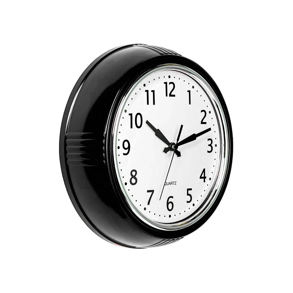 Bernhard Products Black Wall Clock Retro Silent